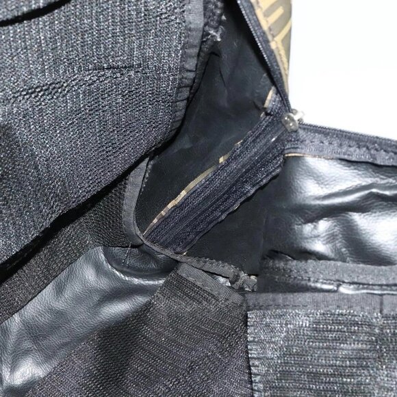 FENDI Zucca Canvas Shoes bag Brown Black Auth 134236 - Picture 11 of 16